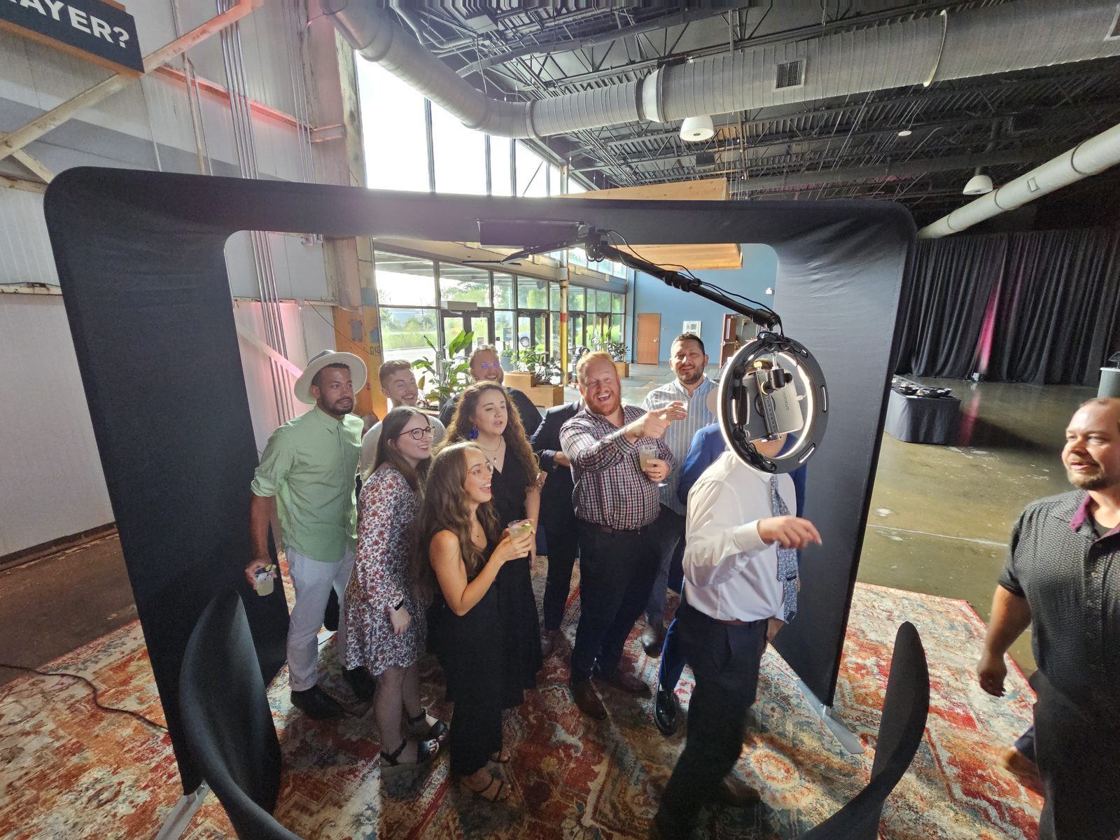 360 overhead video booth rental at Cincinnati wedding reception